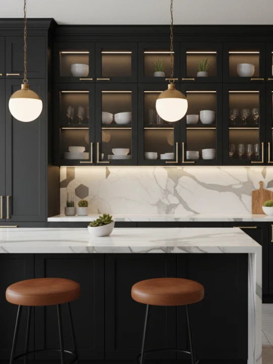 Best Black Kitchen Cabinet Designs 7