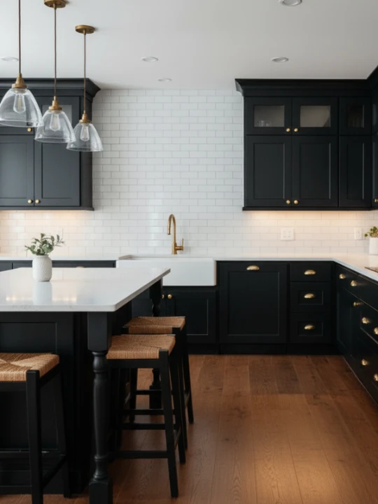 Best Black Kitchen Cabinet Designs 8