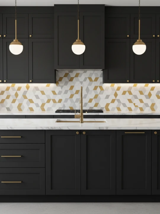 Best Black Kitchen Cabinet Designs 9