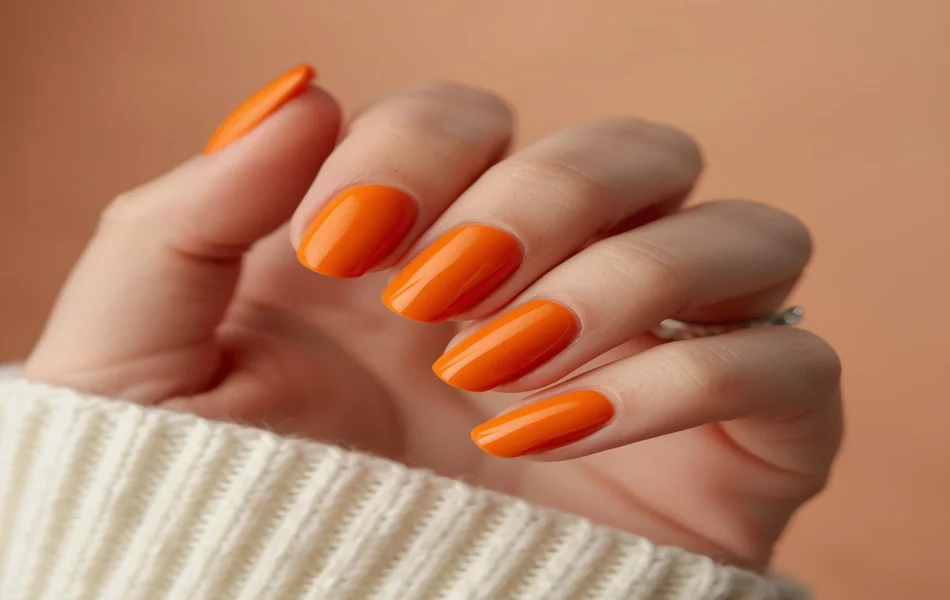 Classic Pumpkin Orange Nails