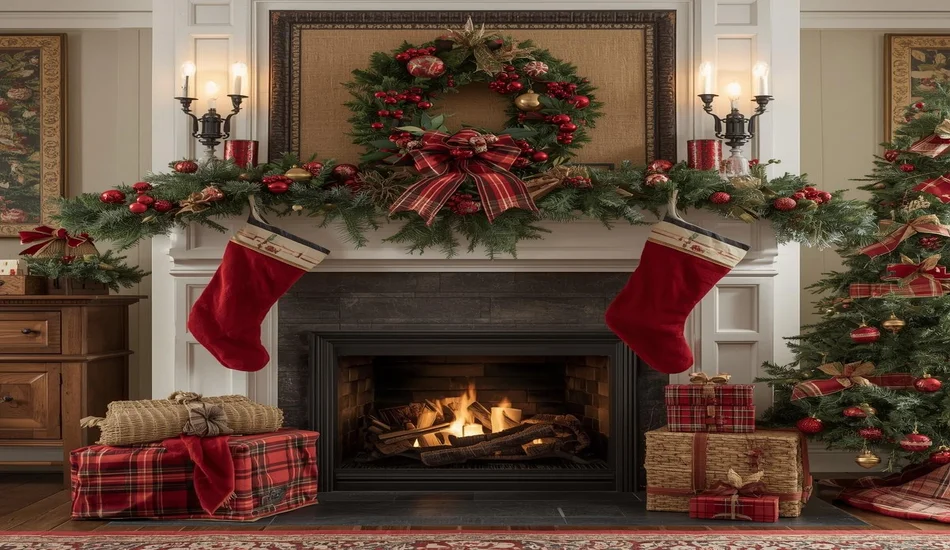 Classic Red, Green & Burlap Beige