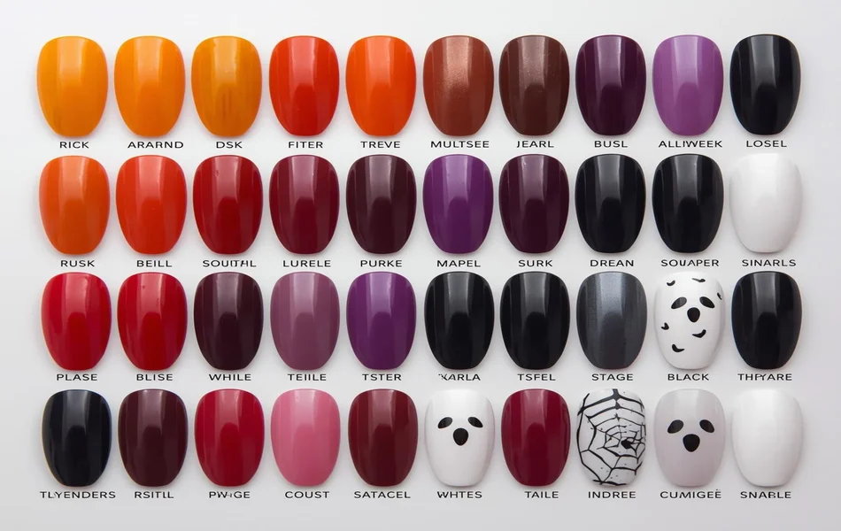 Color Palettes for Almond & Square Halloween Nails