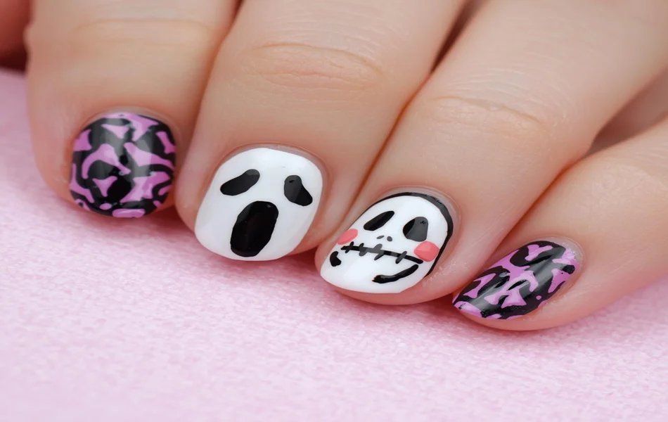 Cute Mini Ghostface Nail Designs