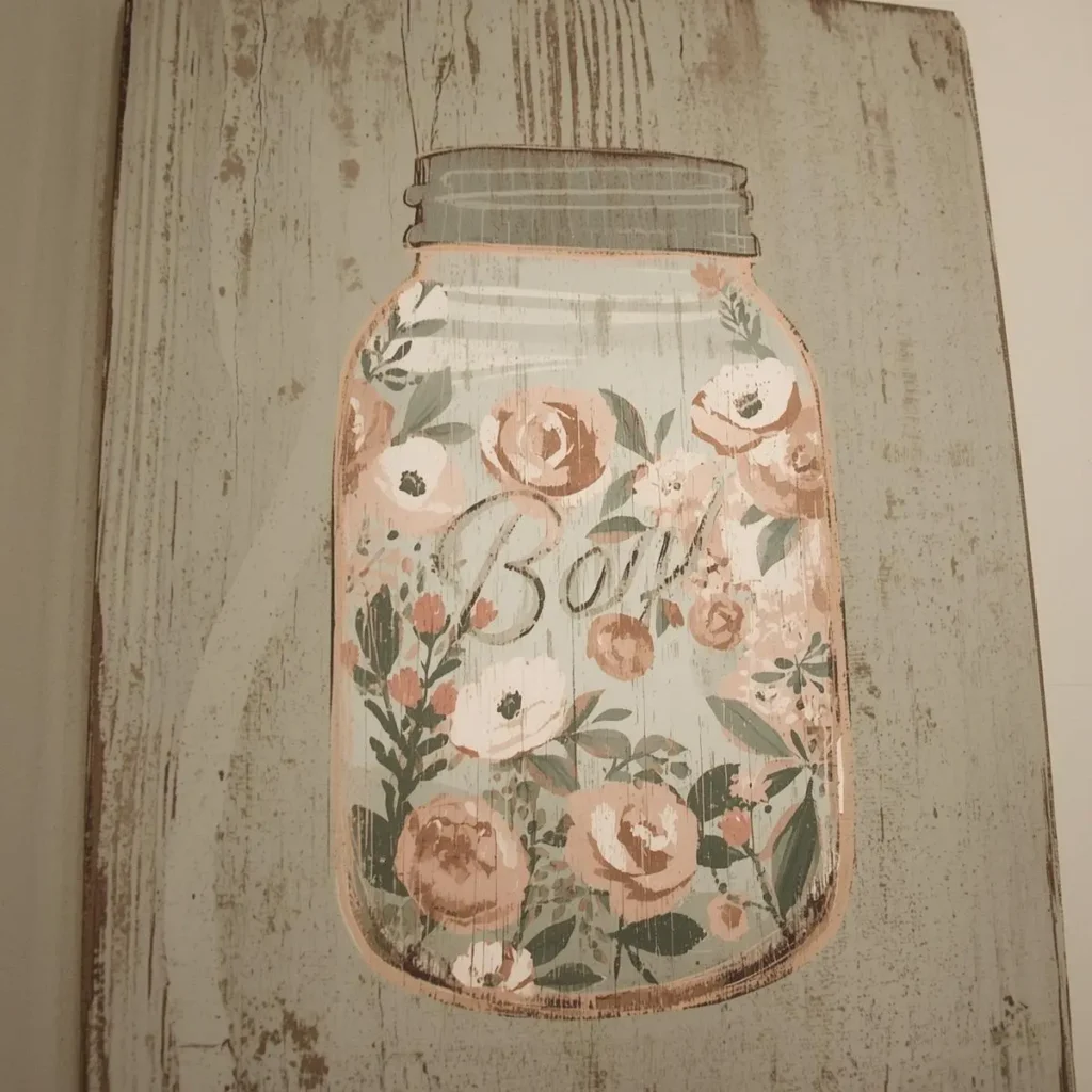 Painted Mason Jar Art