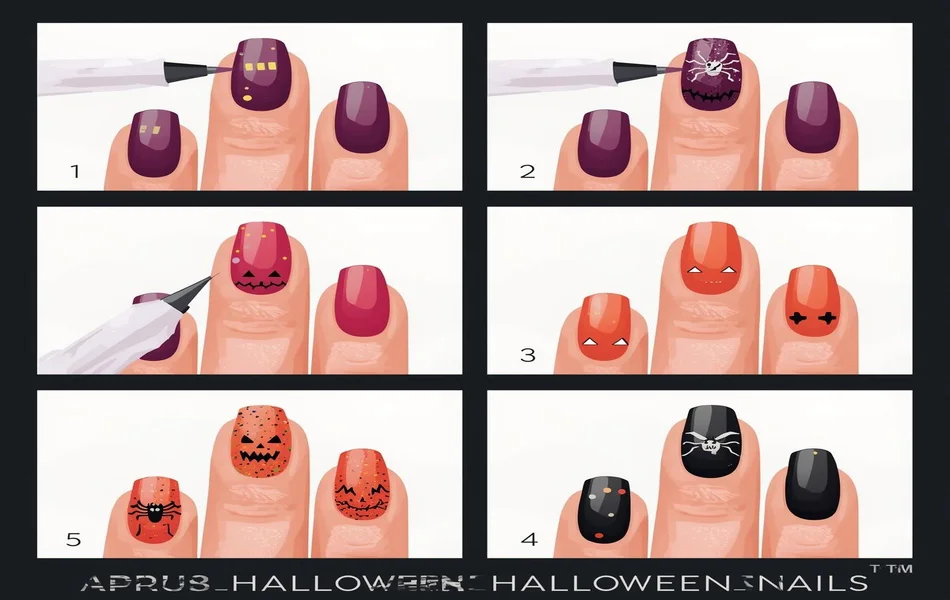 How to DIY Almond & Square Halloween Nails at Home