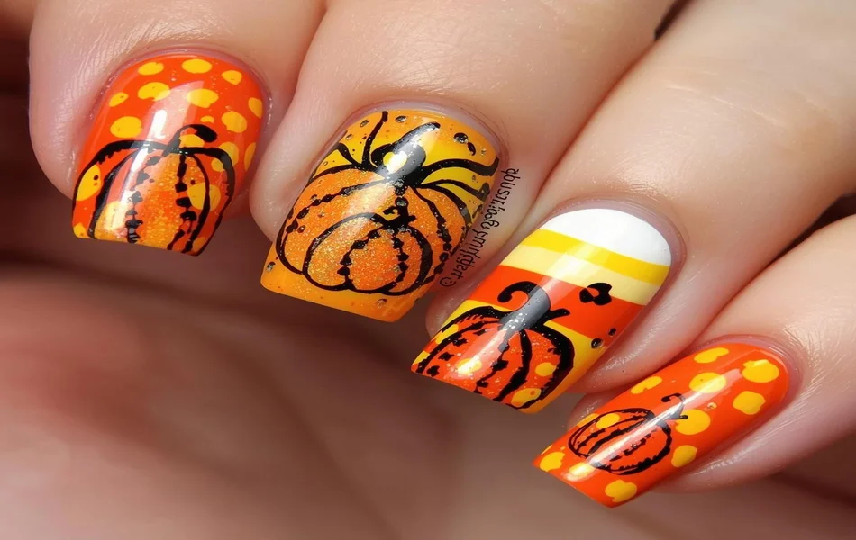 Pumpkin and Candy Corn