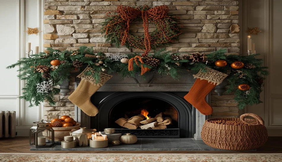 Rust Orange & Pine Green