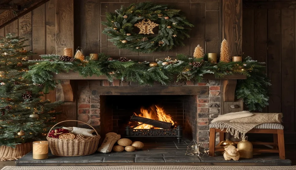 Rustic Gold & Deep Green