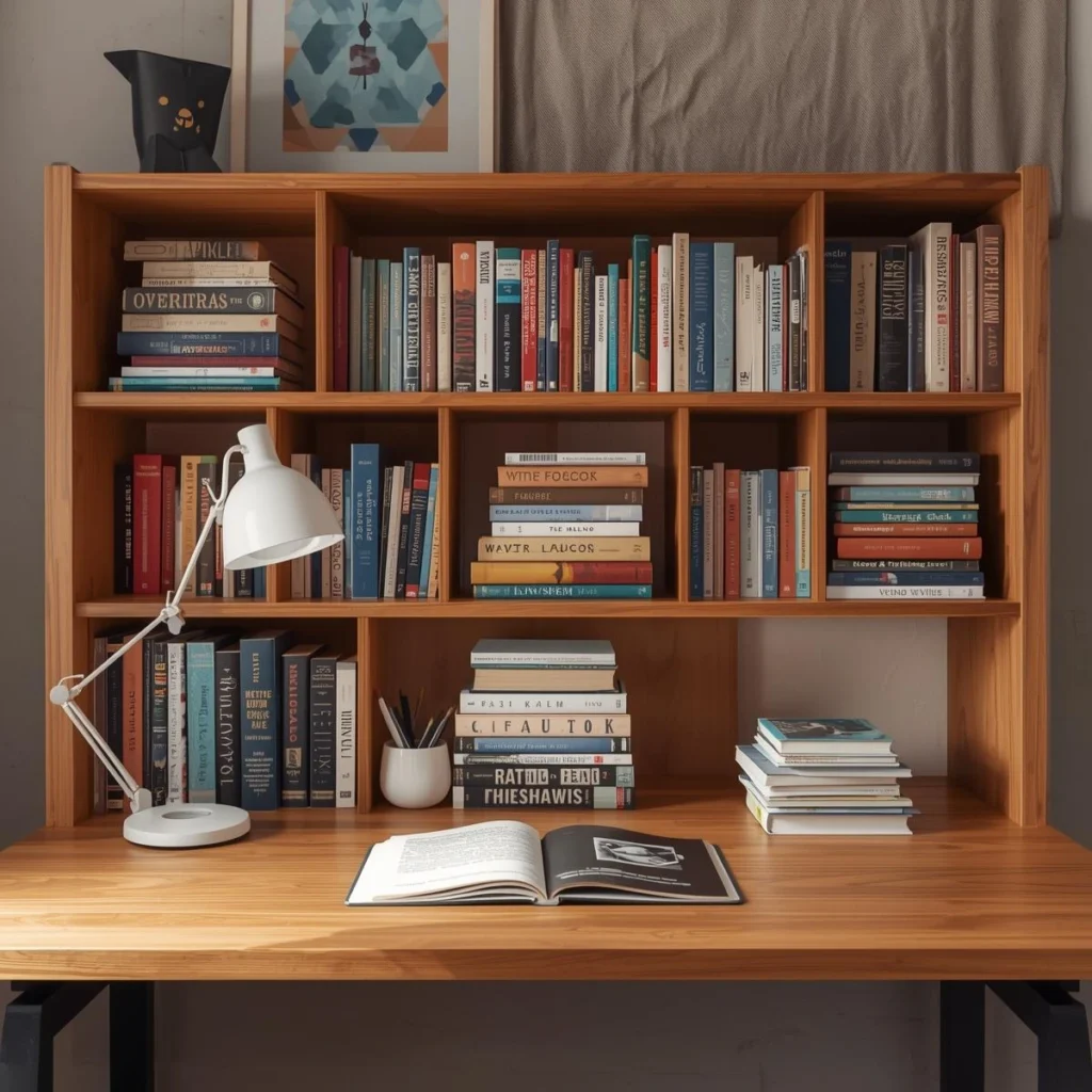 Study Table with Bookshelf Combo