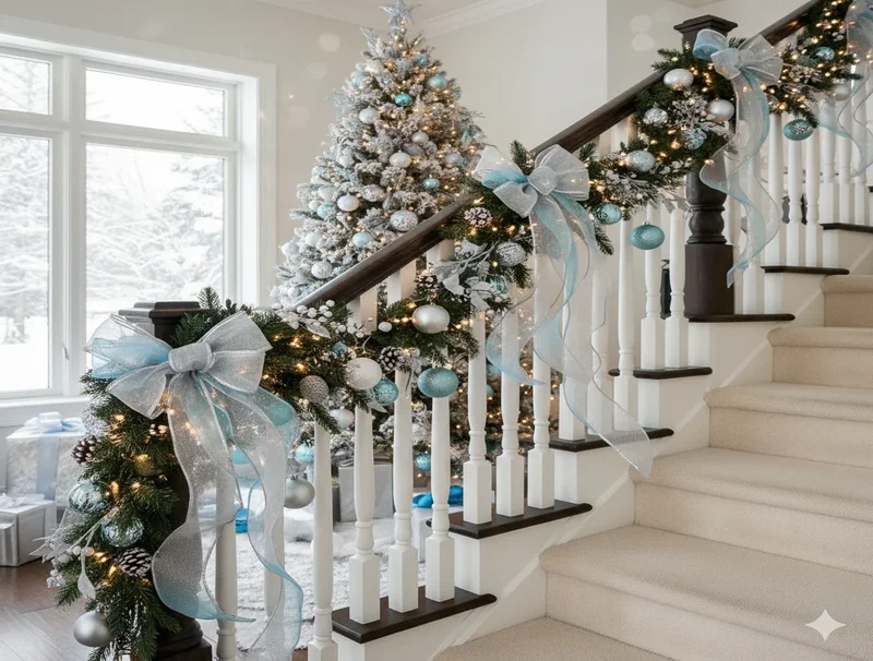 The Best Christmas Staircase Color Themes