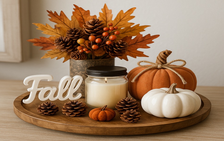 Build a Fall-Themed Tray Display