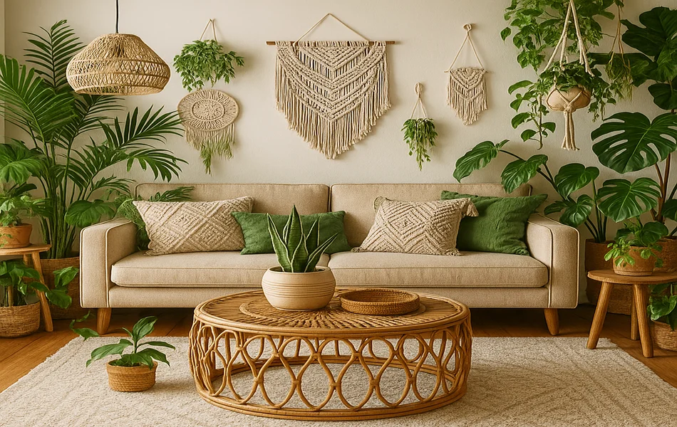 Add Natural Greenery With a Boho Twist