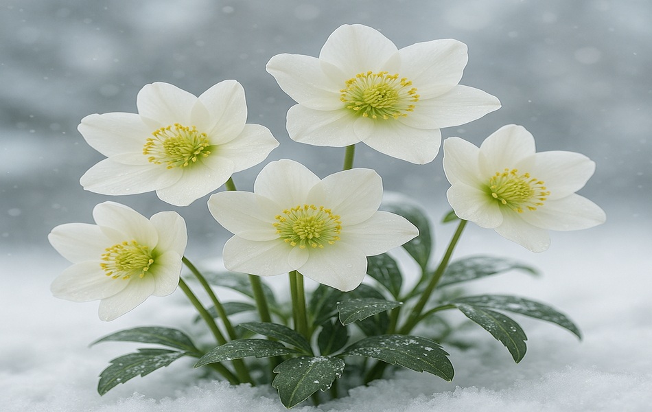 Elegant White Christmas Roses for Winter Serenity