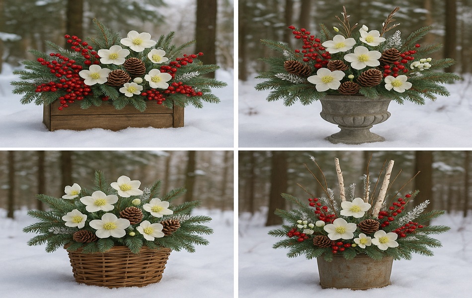 Winter Woodland Floral Displays for Natural Holiday Charm
