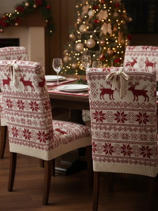Knitted Holiday chair covers 