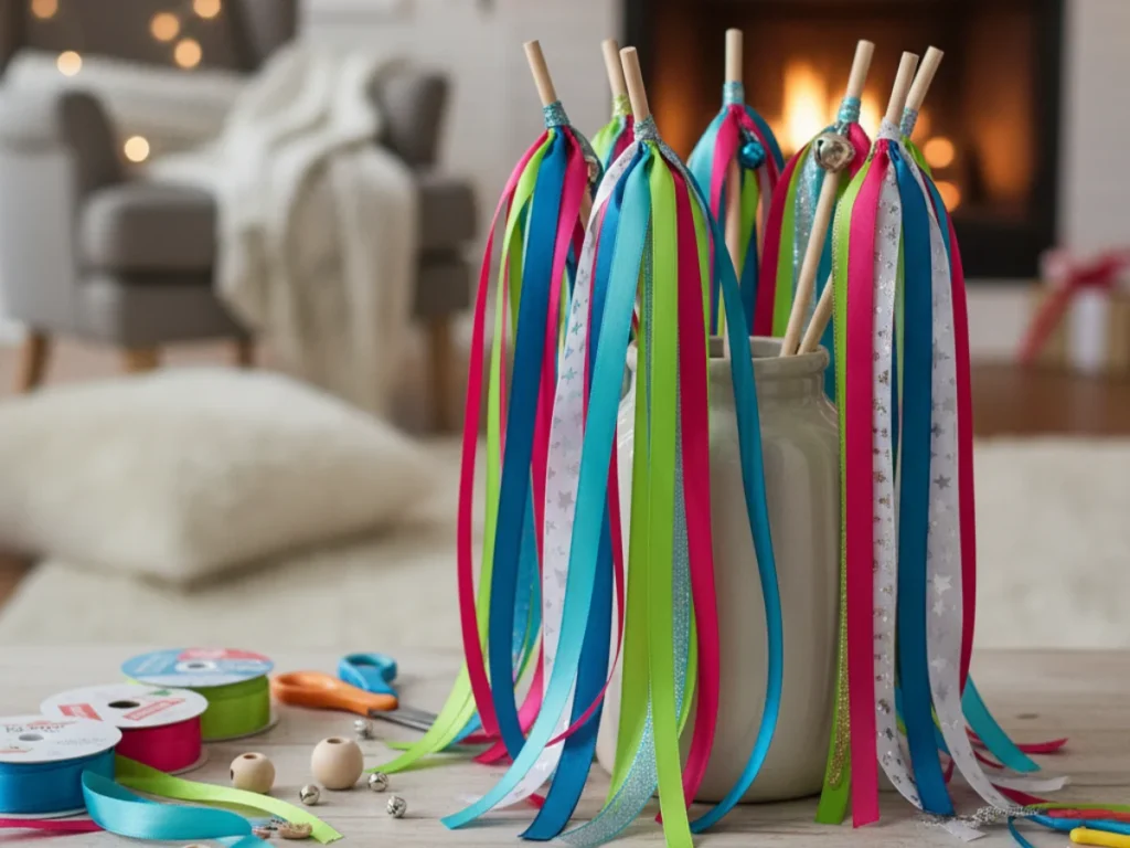 Easy Ribbon Christmas Wands