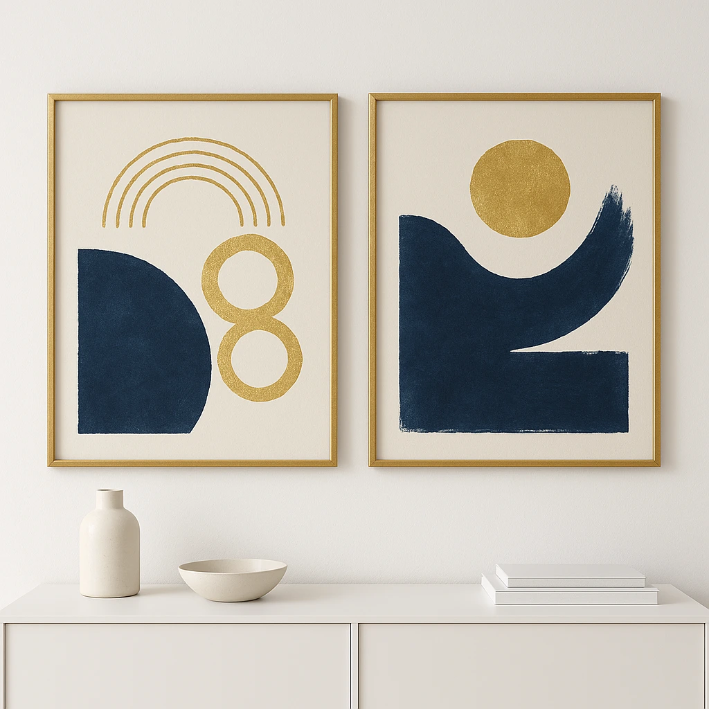 holiday New Year home décor ideas gold and navy palette