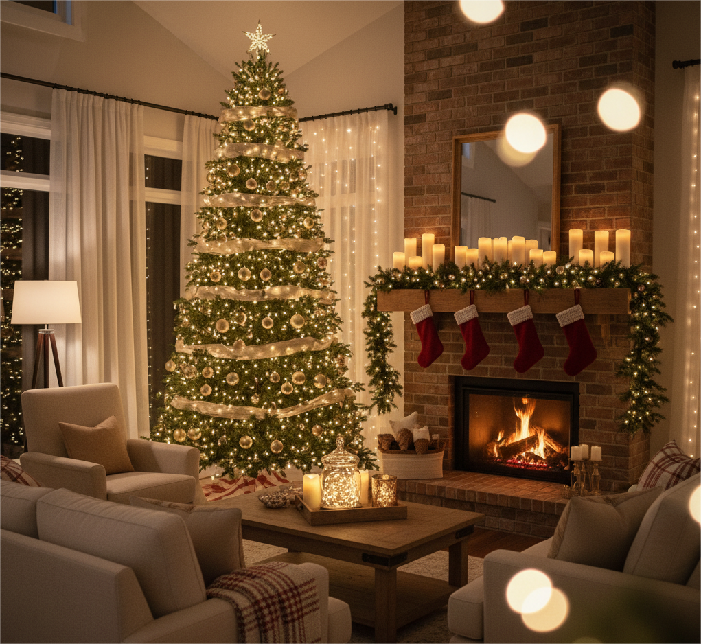Layer Warm Lighting for a Soft Christmas Glow