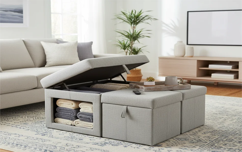 Multi-Functional Ottoman Sets with Hidden Storage