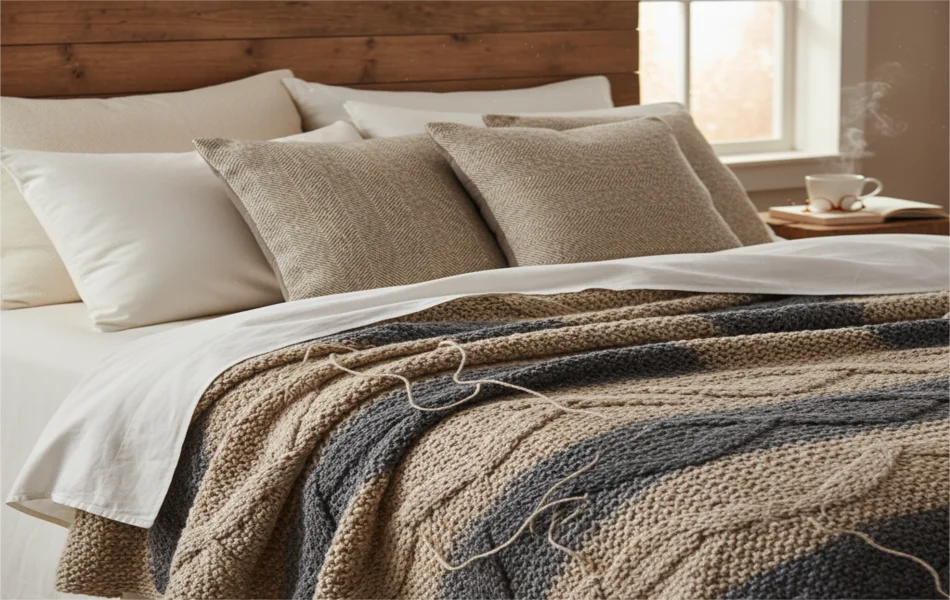 Add a Textured Blanket for Style and Warmth
