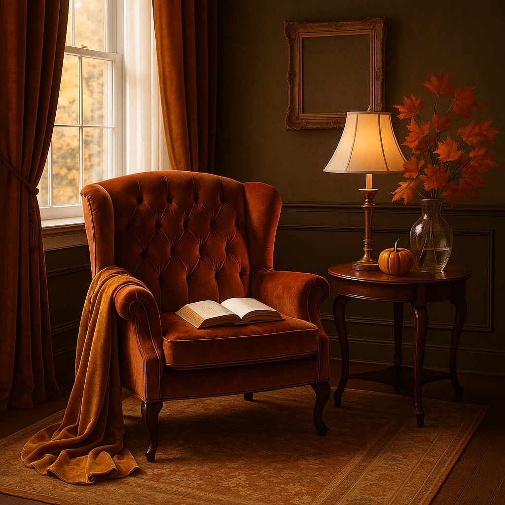 autumn reading nook décor ideas cozy living room corner