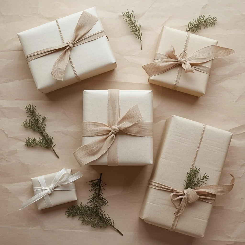 Neutral Aesthetic Gift Wrapping Ideas