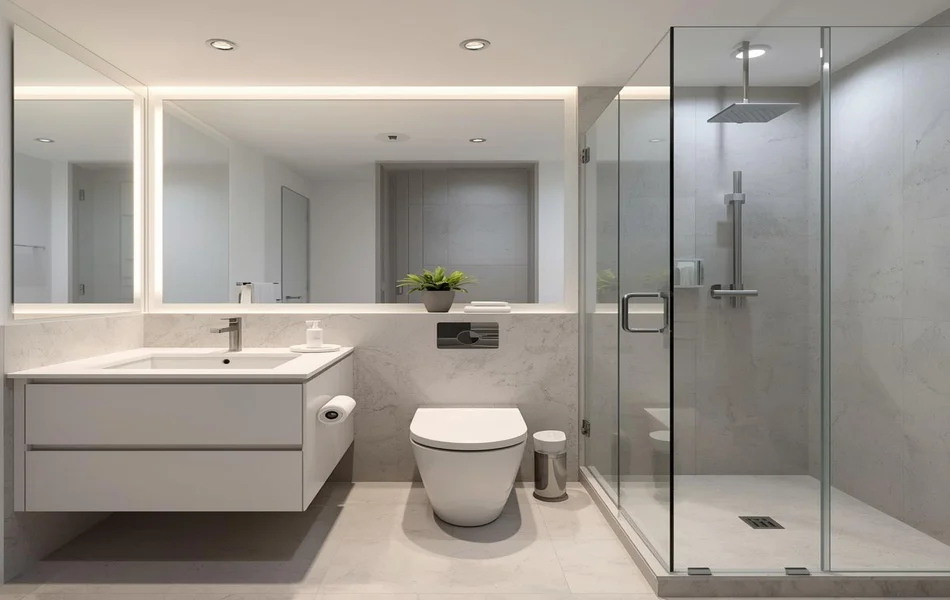 One-Wall Bathroom Layout