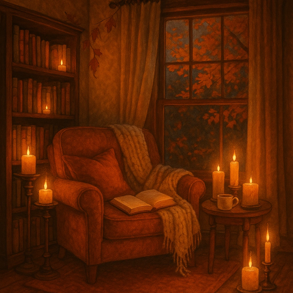 autumn reading nook décor ideas cozy living room corner