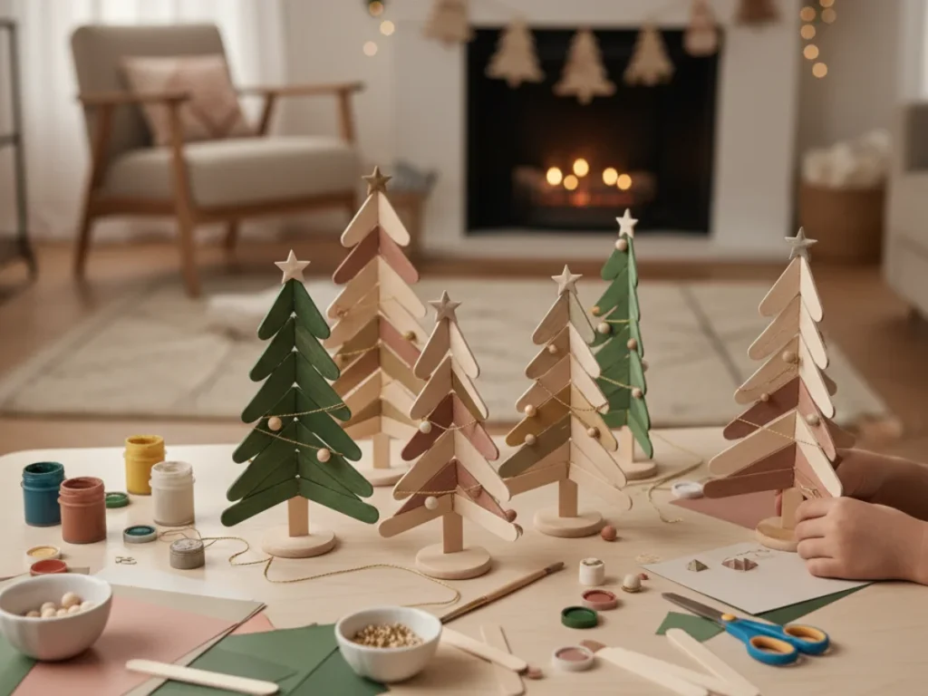 Popsicle Stick Christmas Trees