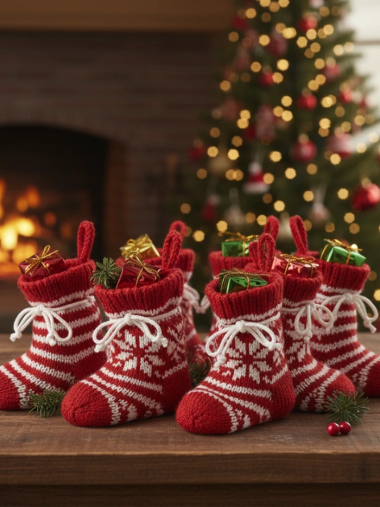 Knitted Holiday Coasters