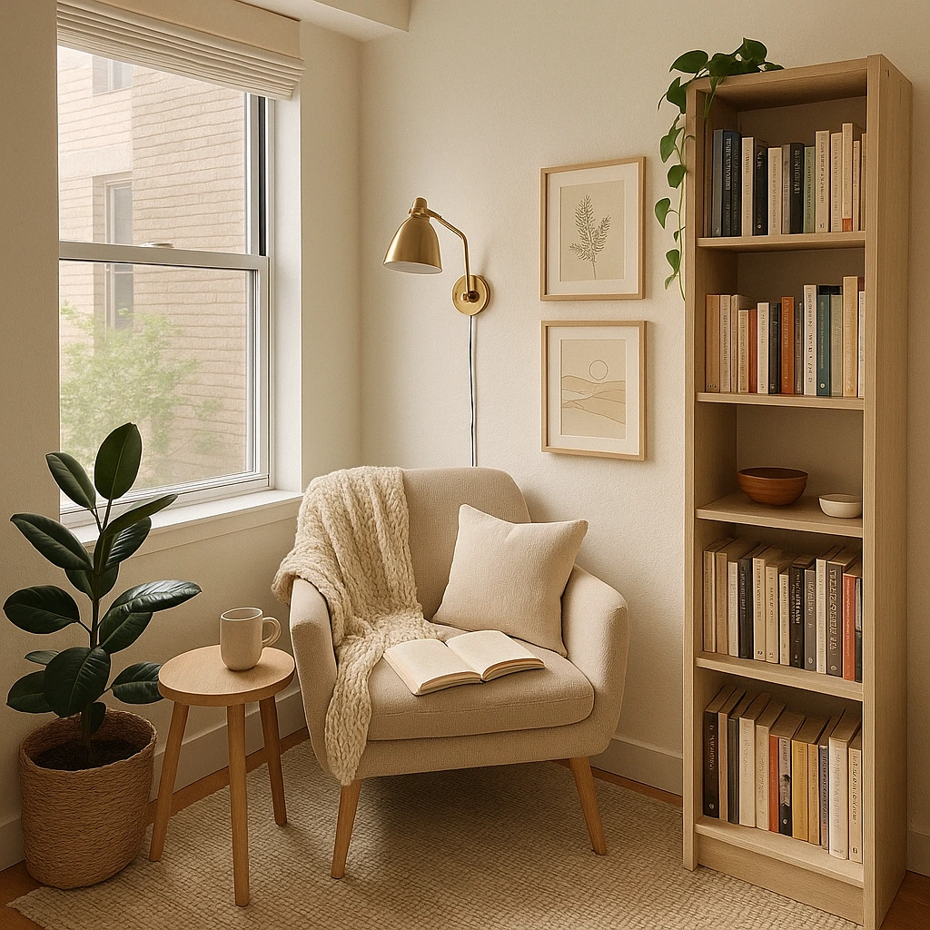 autumn reading nook décor ideas cozy living room corner