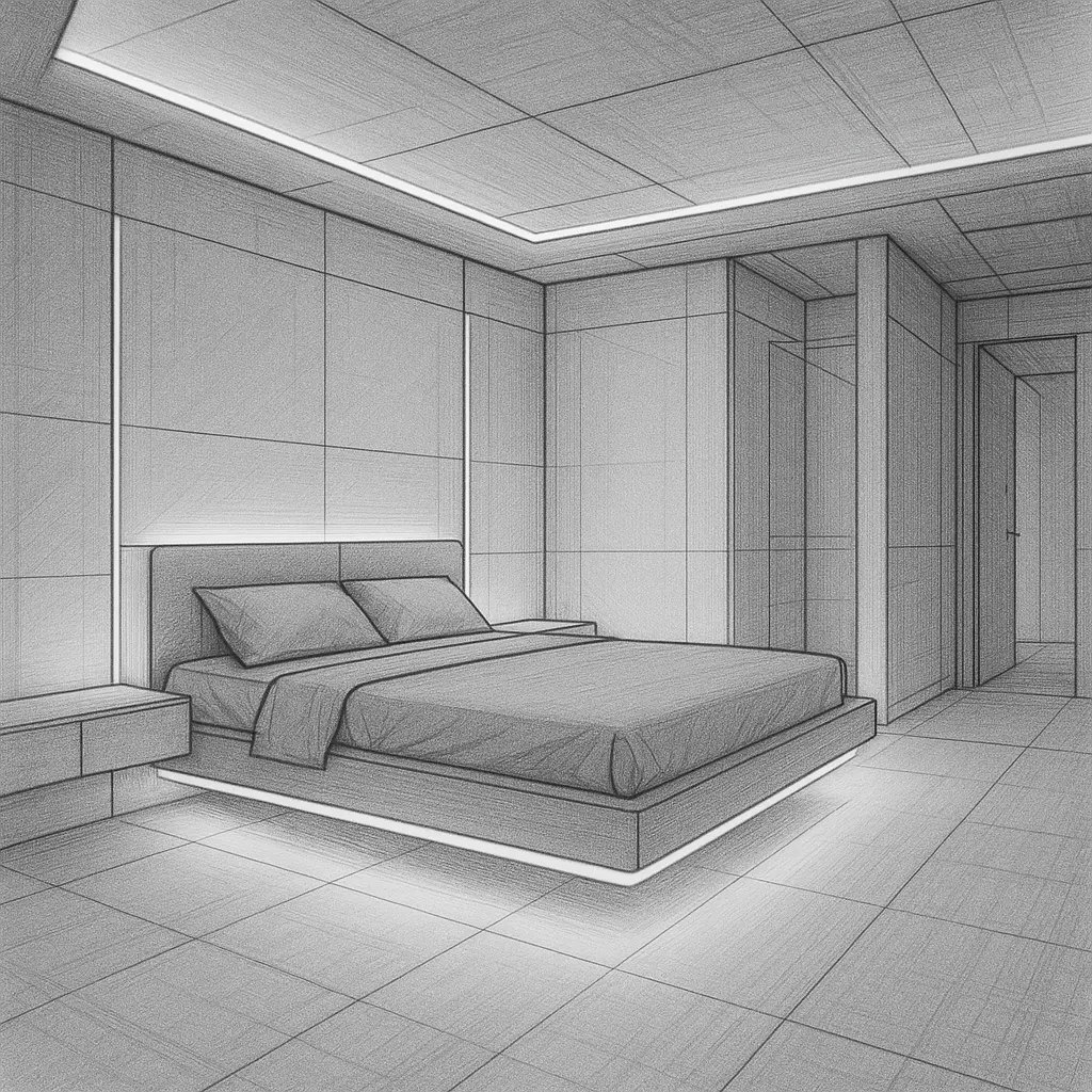 13 Minimalist Bedroom Drawing Inspirations