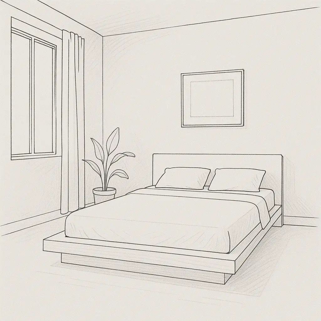 13 Minimalist Bedroom Drawing Inspirations