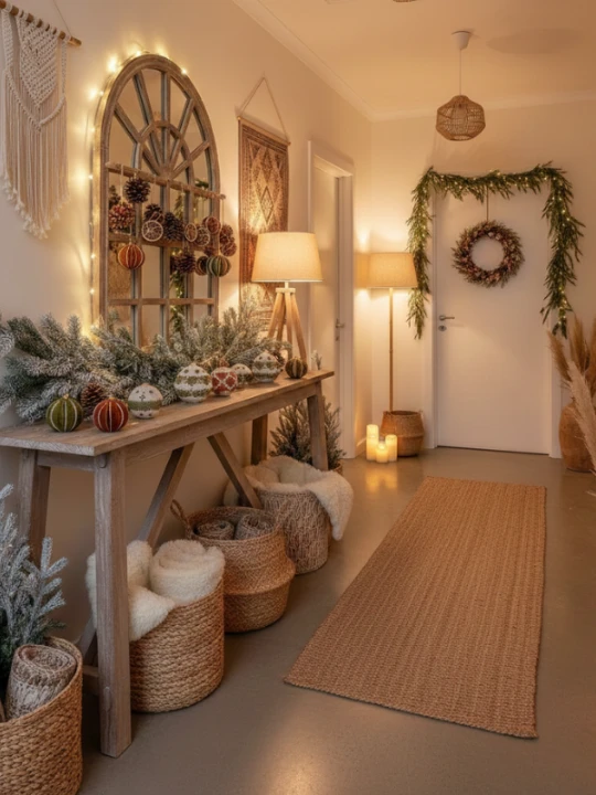 Top Bohemian Christmas Hallway Decor Ideas 3
