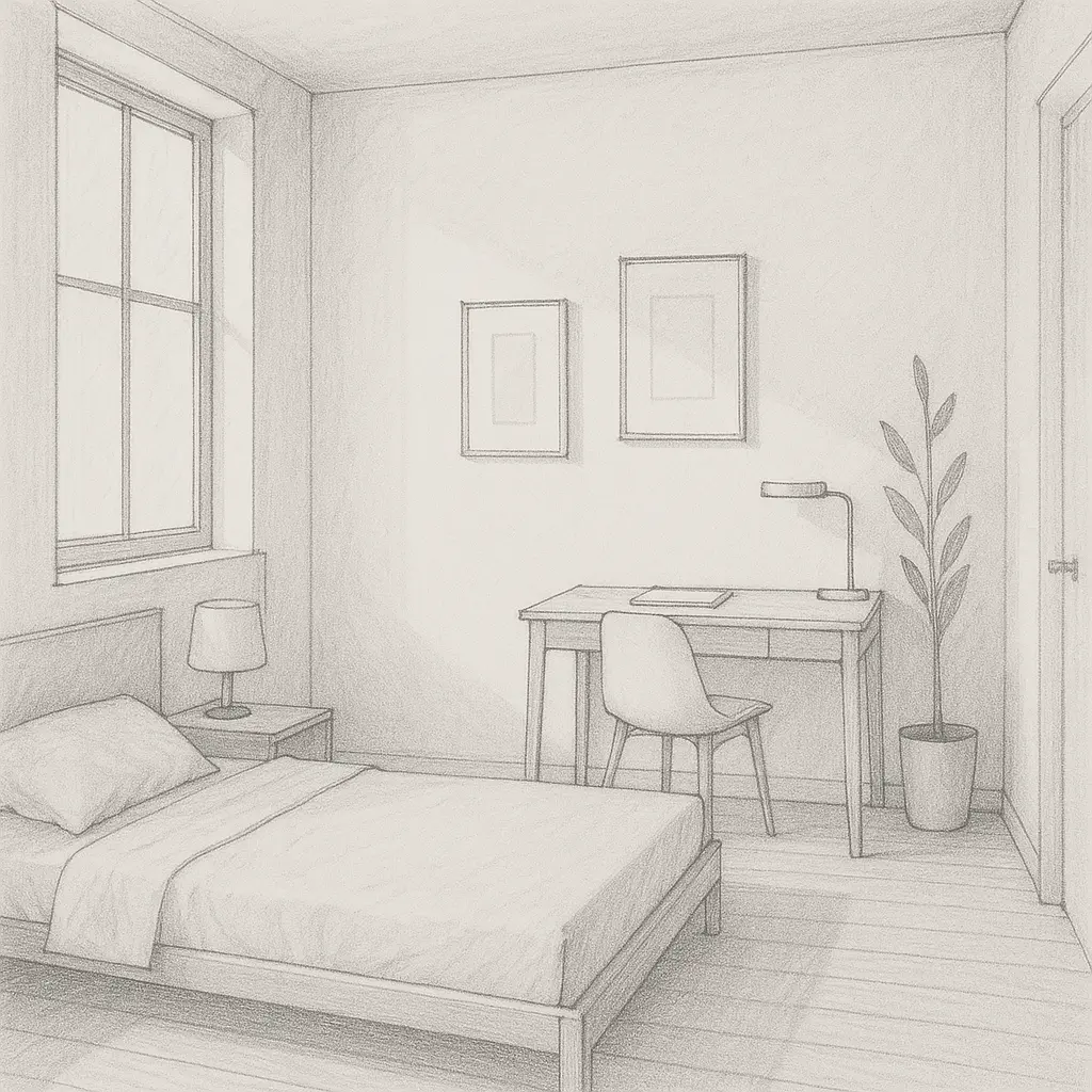 13 Minimalist Bedroom Drawing Inspirations