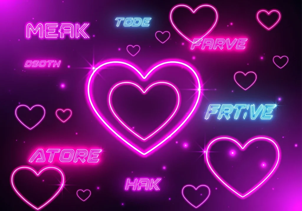 Neon Pink and Purple Love Aesthetic