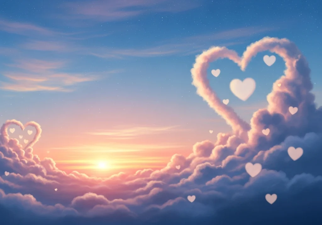 Dreamy Aesthetic with Heart Clouds