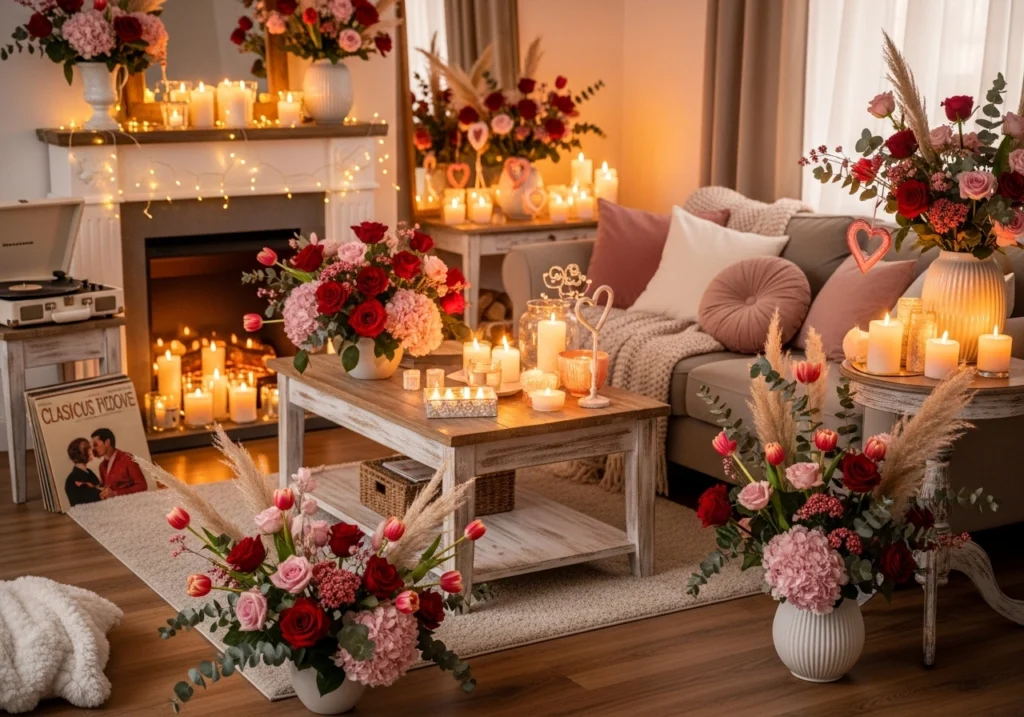 Cozy Valentine’s Day Decor Using Flowers