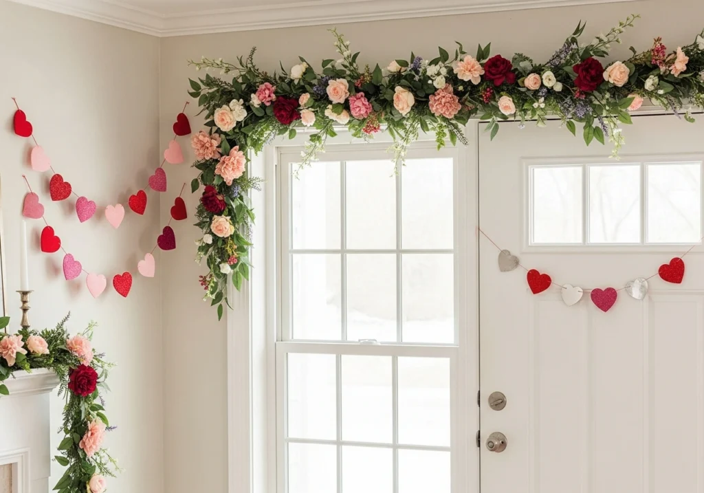 Hang a Heart-Shaped or Floral Garland