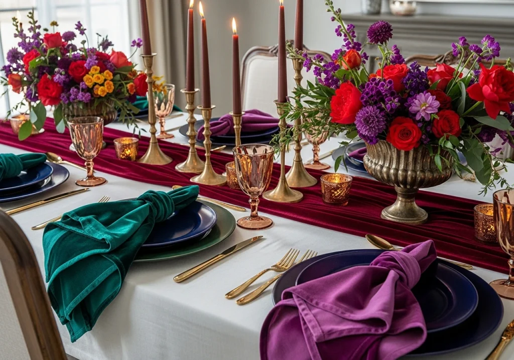 Luxe Velvet and Jewel Tone Table