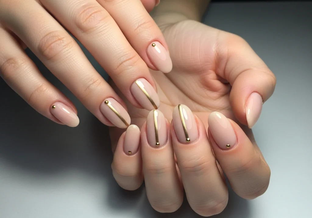 Nude Base with Metallic Accents