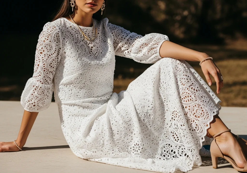 The White Dress with Textural Details
