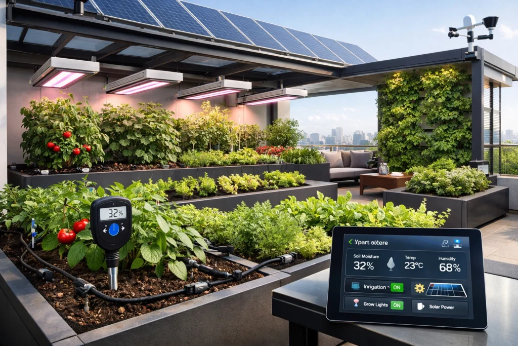 Smart Technology Integration in the Terrace Garden