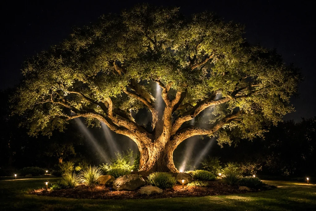 Showcasing Landscape Features with Spotlighting