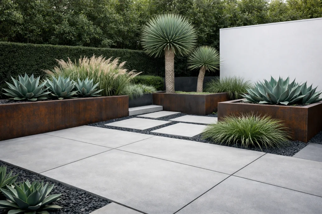 Contemporary Minimalist Gardens with Architectural Plants