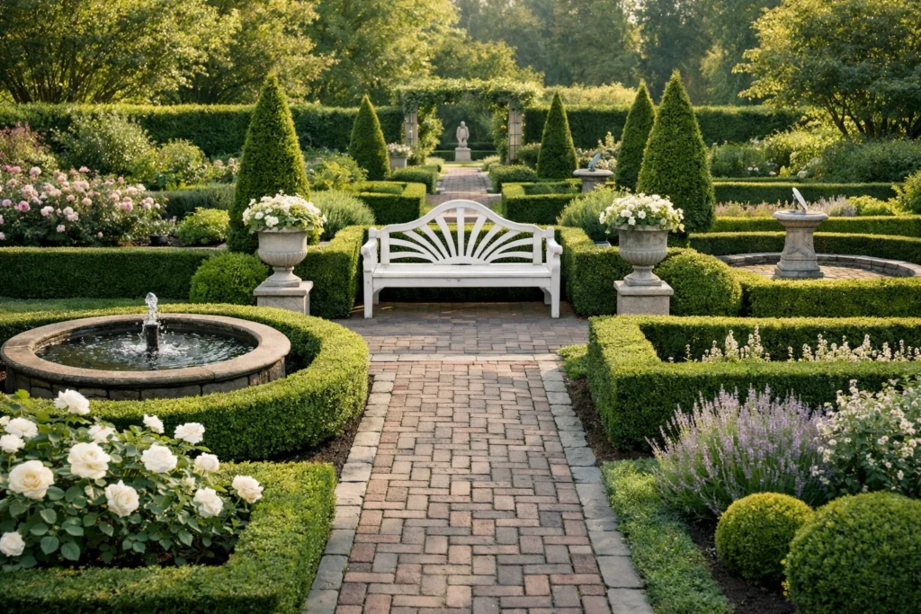 Formal Garden Rooms with Defined Spaces