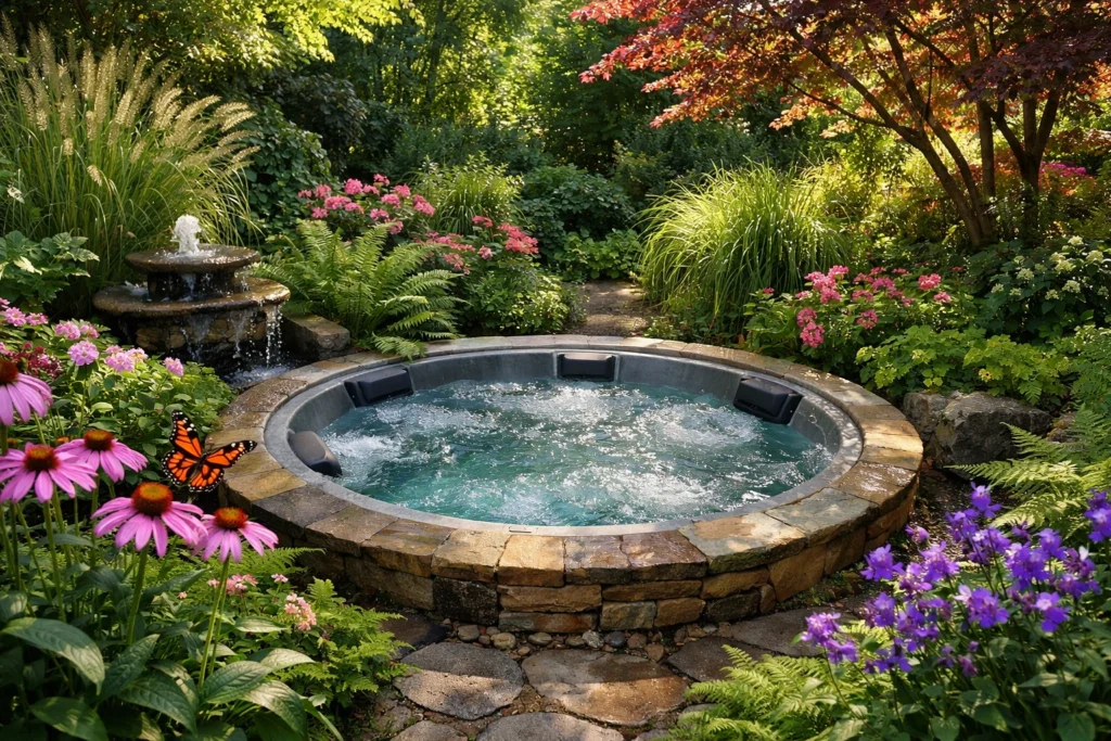 Garden Room Integration with Lush Plantings