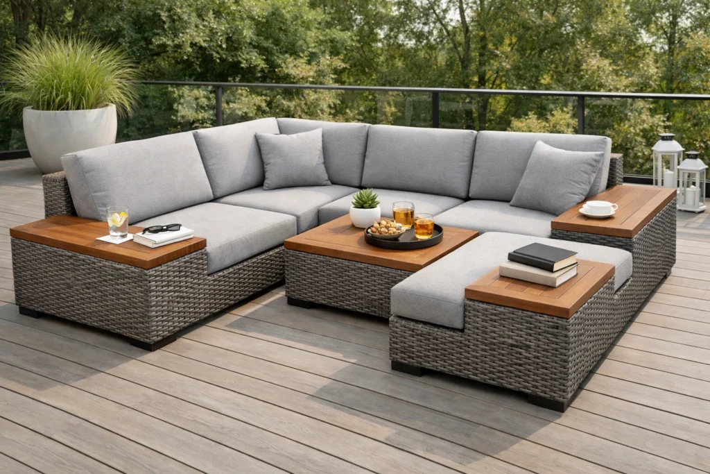 Sectionals with Built-In Side Tables