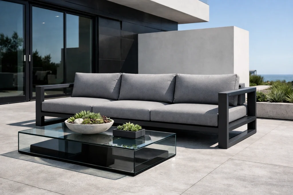 Sleek Contemporary Aluminum Frame Sofas