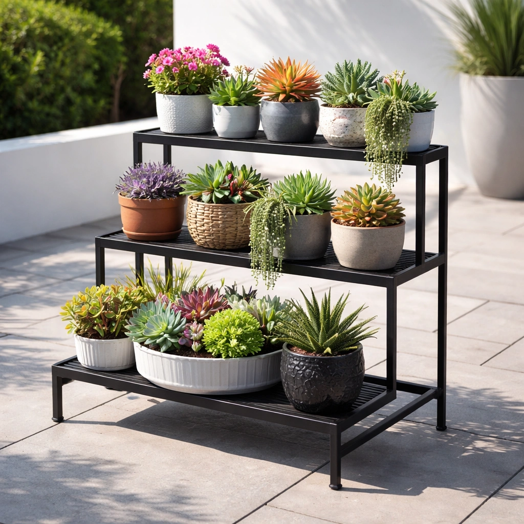 Tiered Metal Stands for Vertical Impact